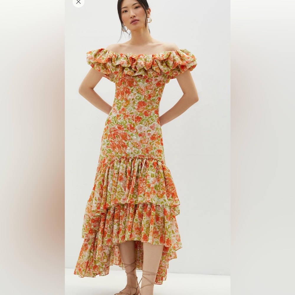MISA off the shoulder maxi dress